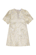 Metallic Cloque A-Shaped Mini Dress - Guld/Silver