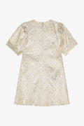 Metallic Cloque A-Shaped Mini Dress - Guld/Silver
