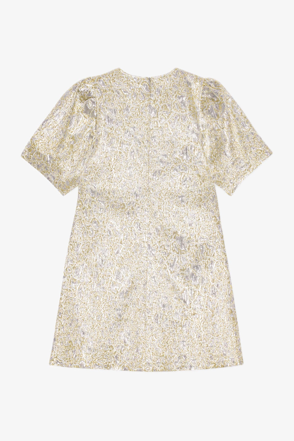 Metallic Cloque A-Shaped Mini Dress - Guld/Silver