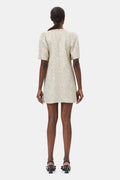 Metallic Cloque A-Shaped Mini Dress - Guld/Silver