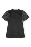 GANNI Fringed Organza Mini Dress - Svart