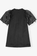 GANNI Fringed Organza Mini Dress - Svart
