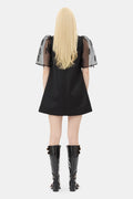 GANNI Fringed Organza Mini Dress - Svart