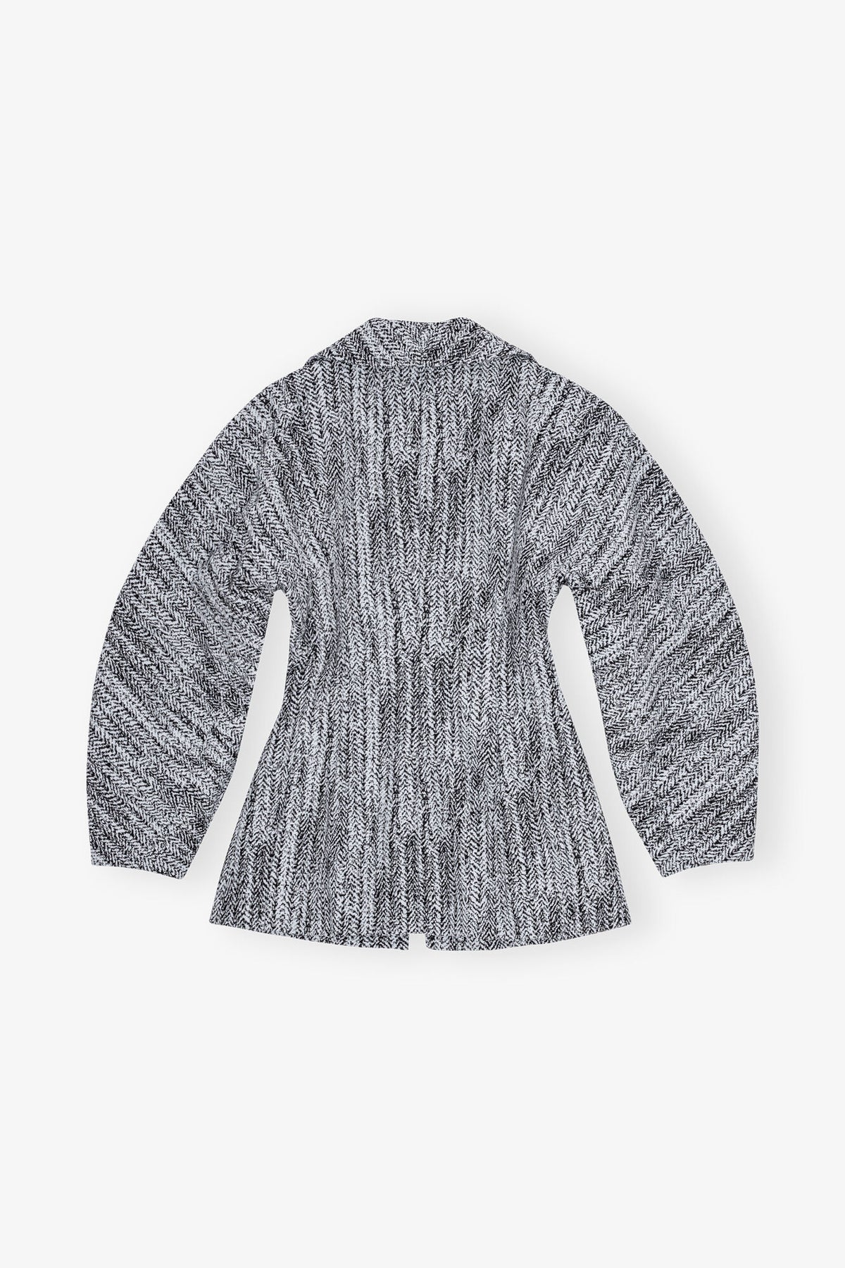 GANNI Cotton Tweed Curve Sleeve Jacket - Celestial Blue