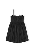 Cotton Poplin Strap Dress - Svart