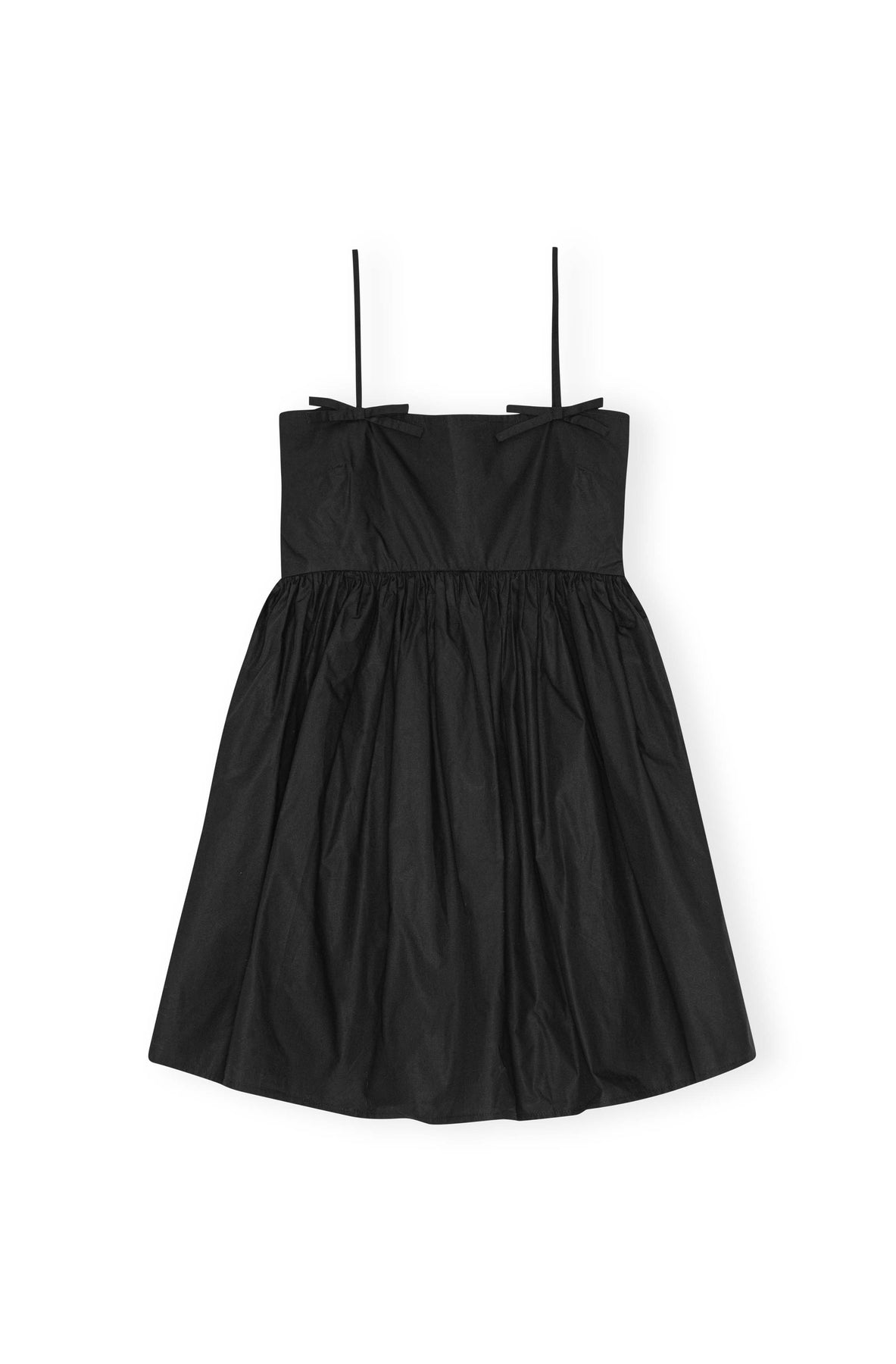 Cotton Poplin Strap Dress - Svart