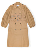 Bonded Cotton Trench Coat - Tiger's Eye