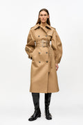 Bonded Cotton Trench Coat - Tiger's Eye
