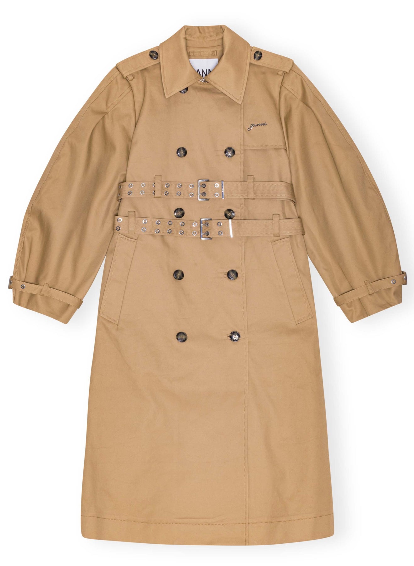Bonded Cotton Trench Coat - Tiger's Eye