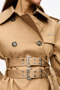 Bonded Cotton Trench Coat - Tiger's Eye