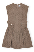 Flock Check Suiting Corset Mini Dress - Tiger's Eye