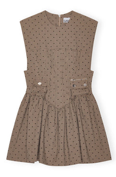 Flock Check Suiting Corset Mini Dress - Tiger's Eye