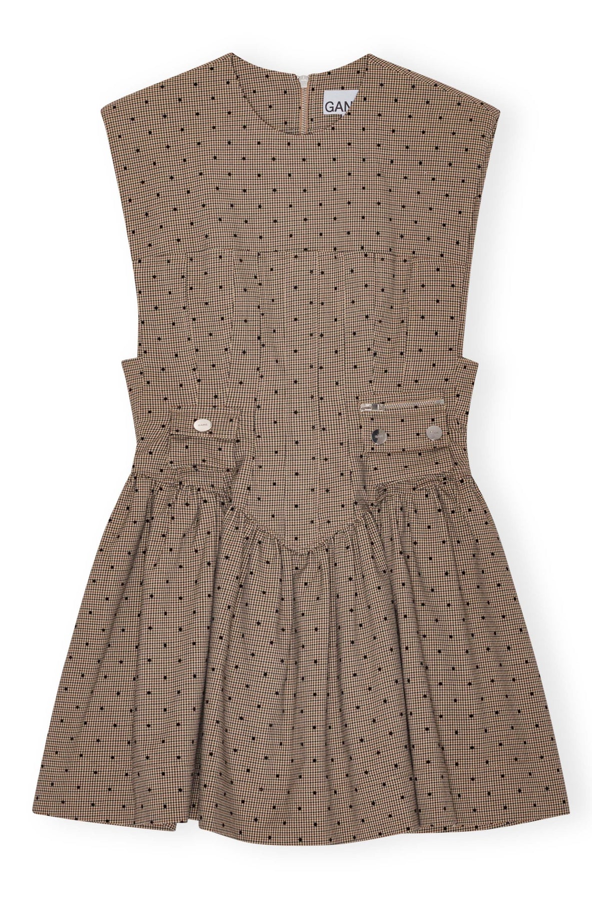 Flock Check Suiting Corset Mini Dress - Tiger's Eye