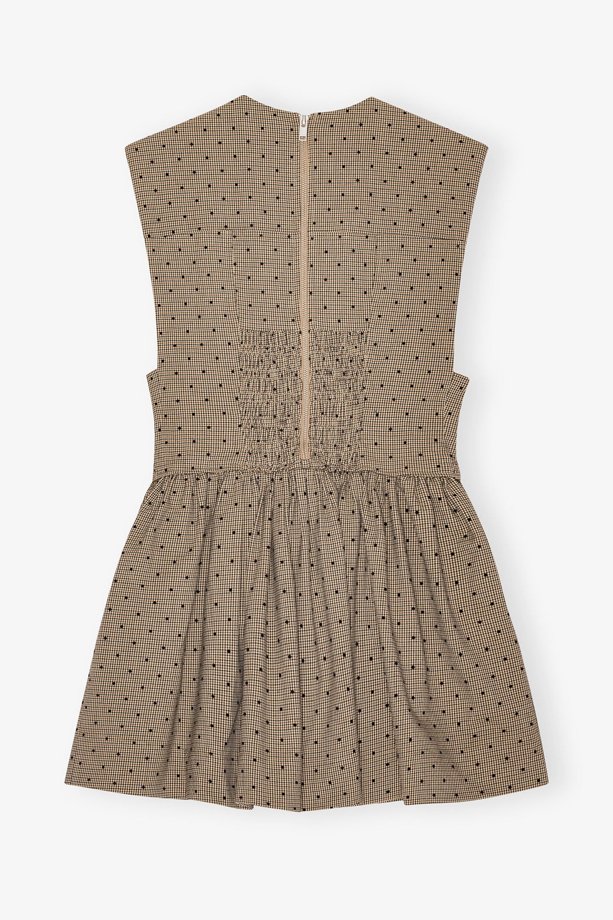 Flock Check Suiting Corset Mini Dress - Tiger's Eye