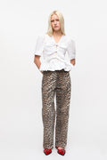 GANNI Washed Stretch Cotton Tie Strap Blouse - Bright White