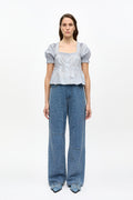Yarn Dyed Stripe Blus - Soft Chambray