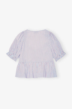 Yarn Dyed Stripe Blouse - Soft Chambray