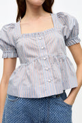 Yarn Dyed Stripe Blus - Soft Chambray