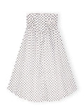 Printed Double Satin Long Pocket Skirt - Egret