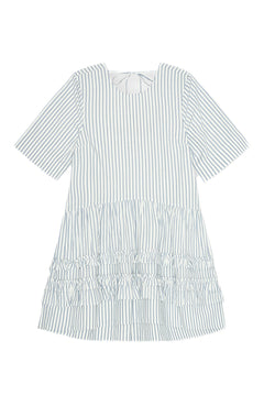 Stripe Cotton Mini Dress - Egret