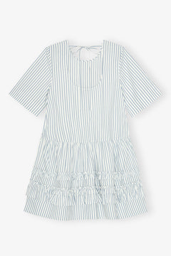 Stripe Cotton Mini Dress - Egret