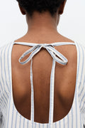 Ganni Stripe Cotton Mini Dress - Egret