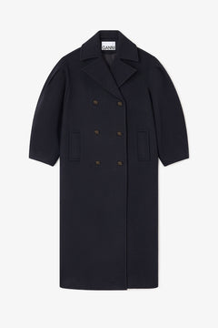 Peacoat Wool Long Coat - Sky Captain