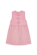 Washed Stretch Cotton Mini Bow Tie Dress - Bleached Mauve