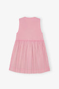 Washed Stretch Cotton Mini Bow Tie Dress - Bleached Mauve