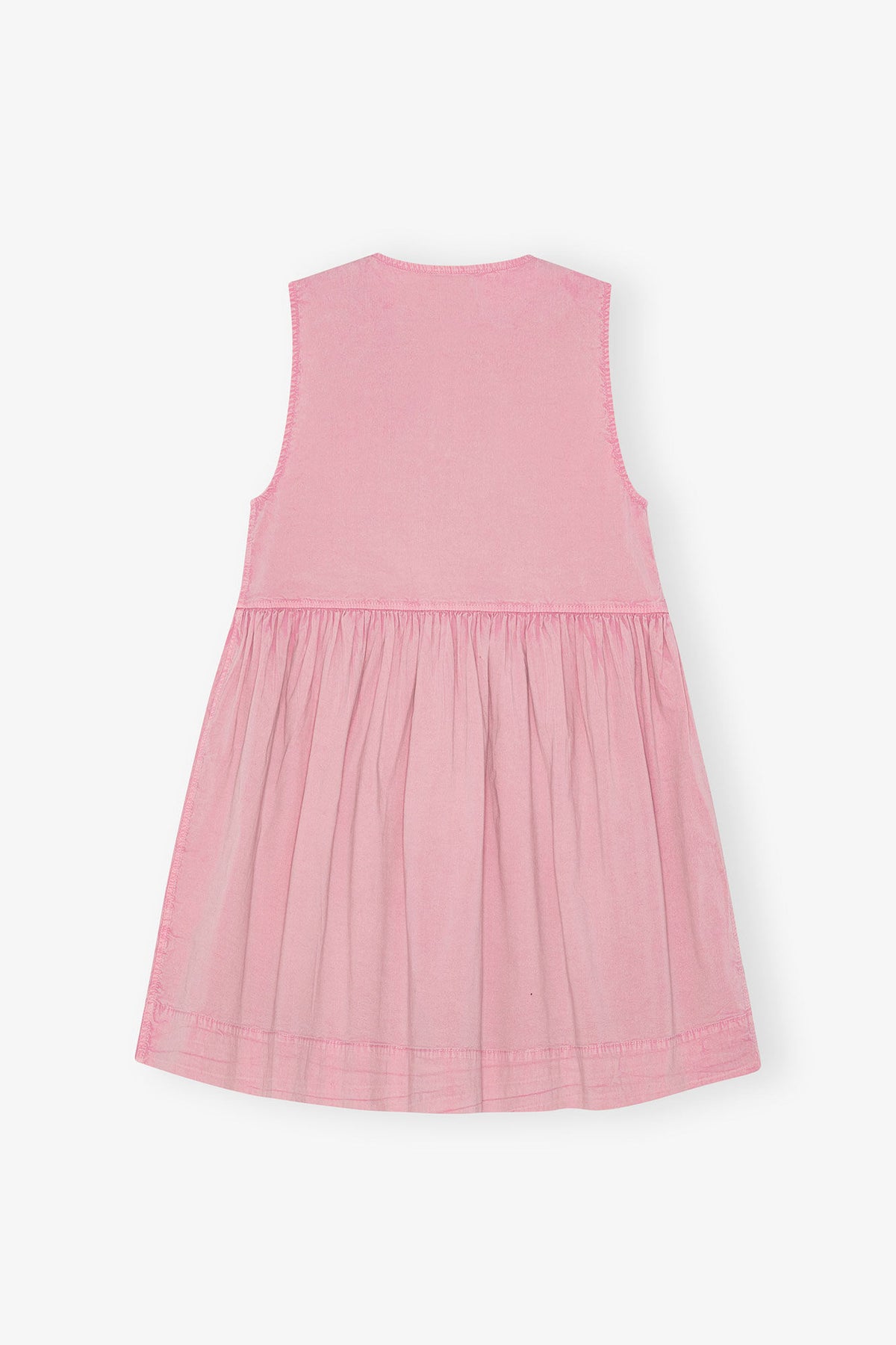 Washed Stretch Cotton Mini Bow Tie Dress - Bleached Mauve
