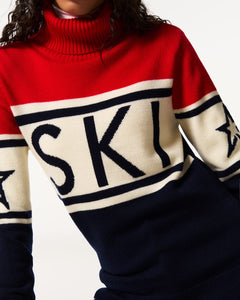 Schild Sweater - Red & Navy