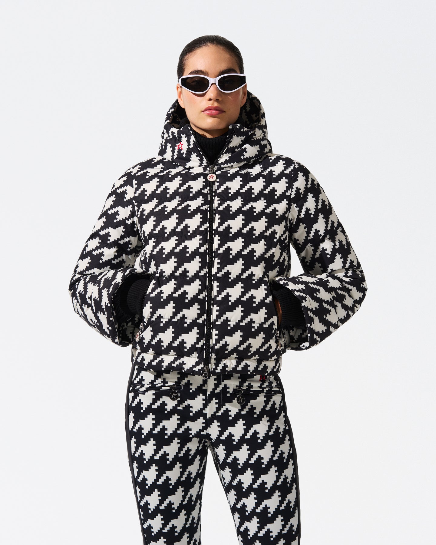 Polar Flare Ski Jacket II - Houndstooth - Black/Snow White