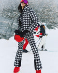 Polar Flare Ski Suit - B&W Houndstooth