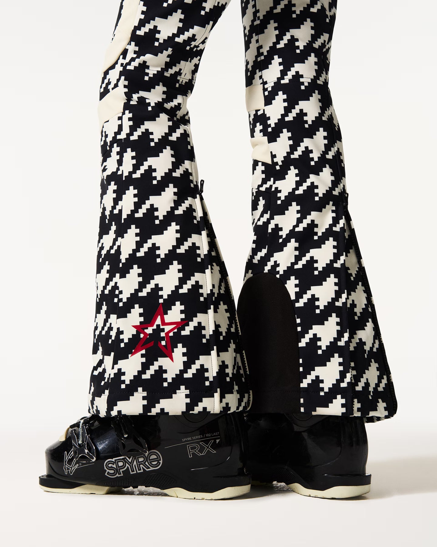 Polar Flare Ski Suit - B&W Houndstooth