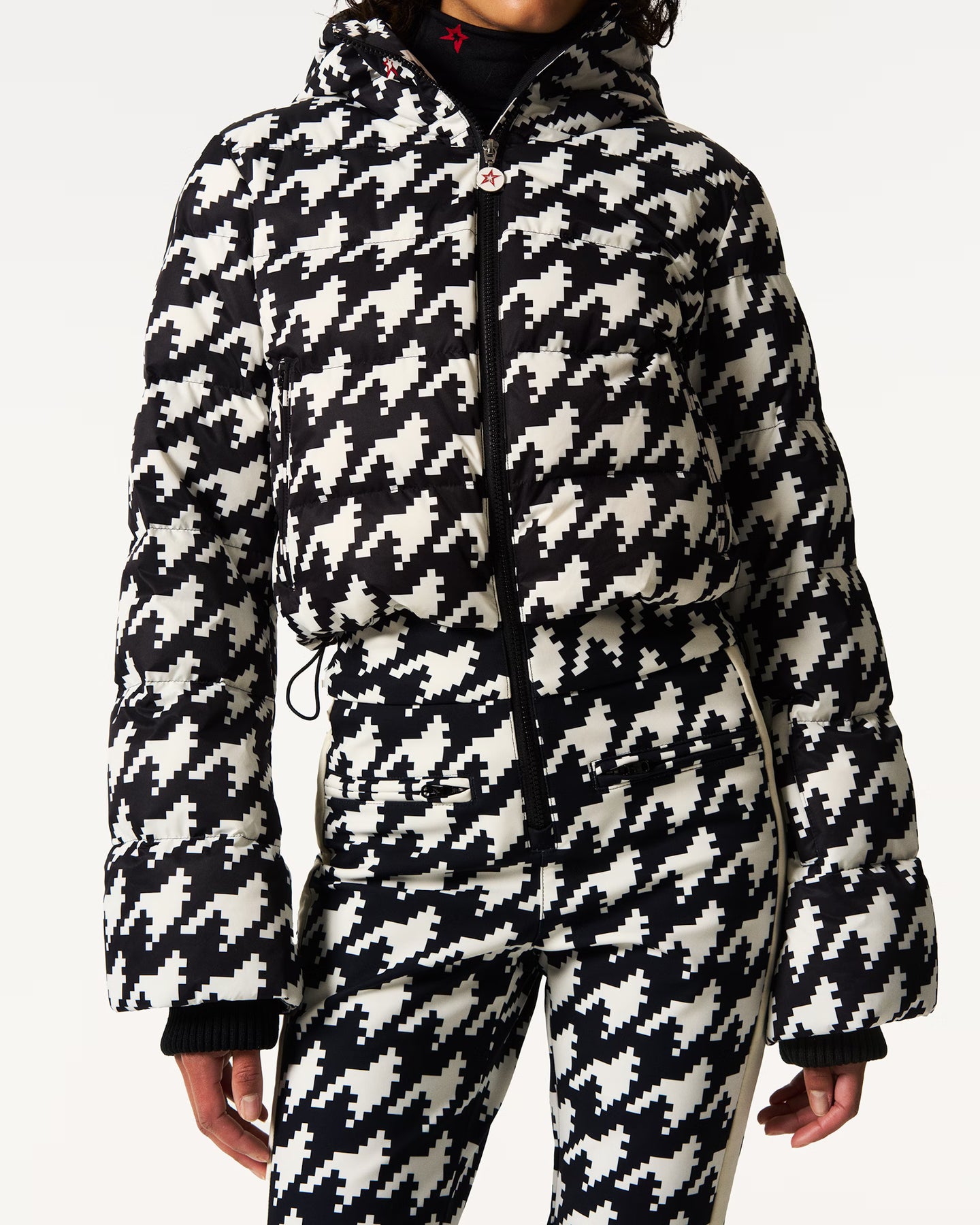 Polar Flare Ski Suit - B&W Houndstooth