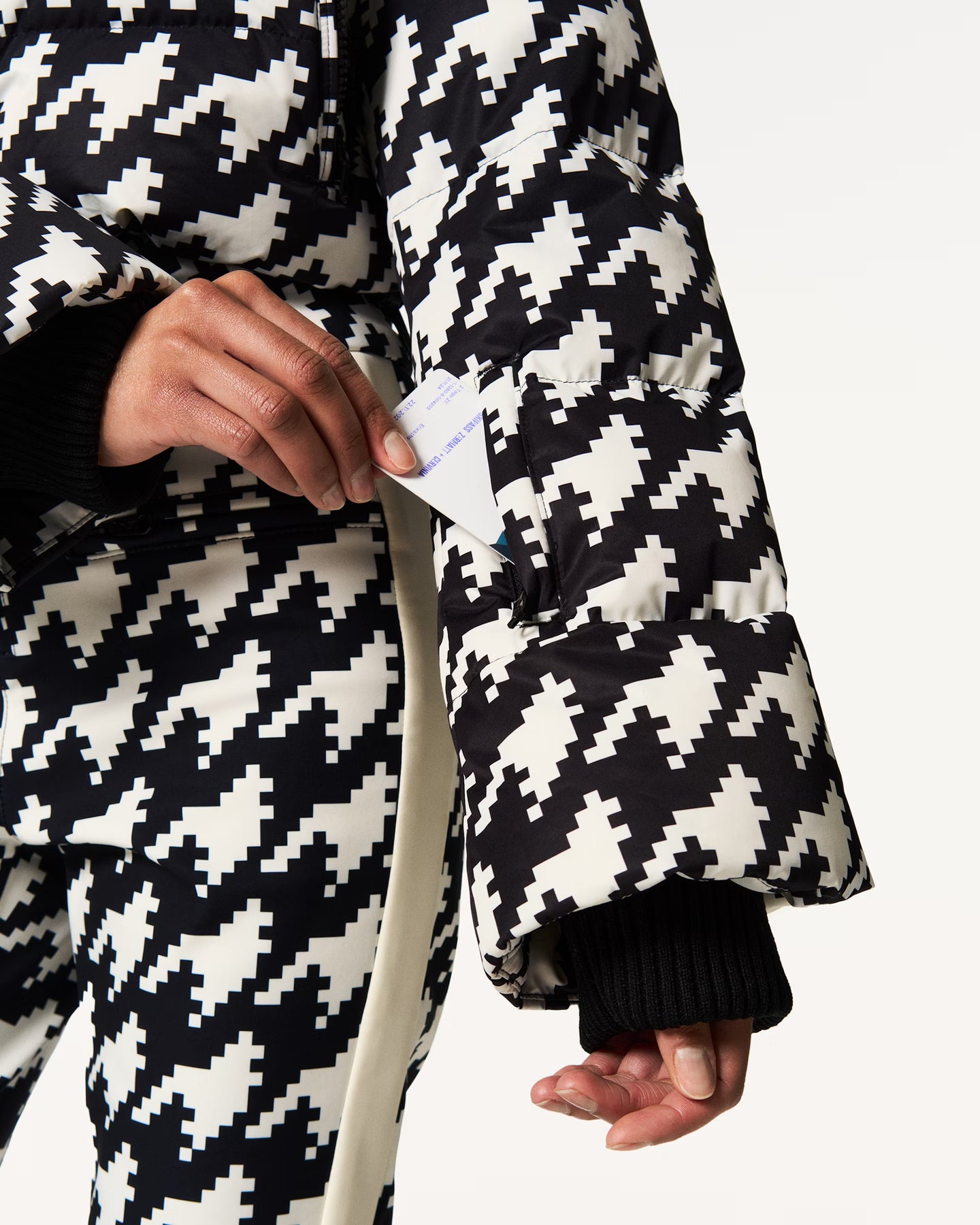 Polar Flare Ski Suit - B&W Houndstooth