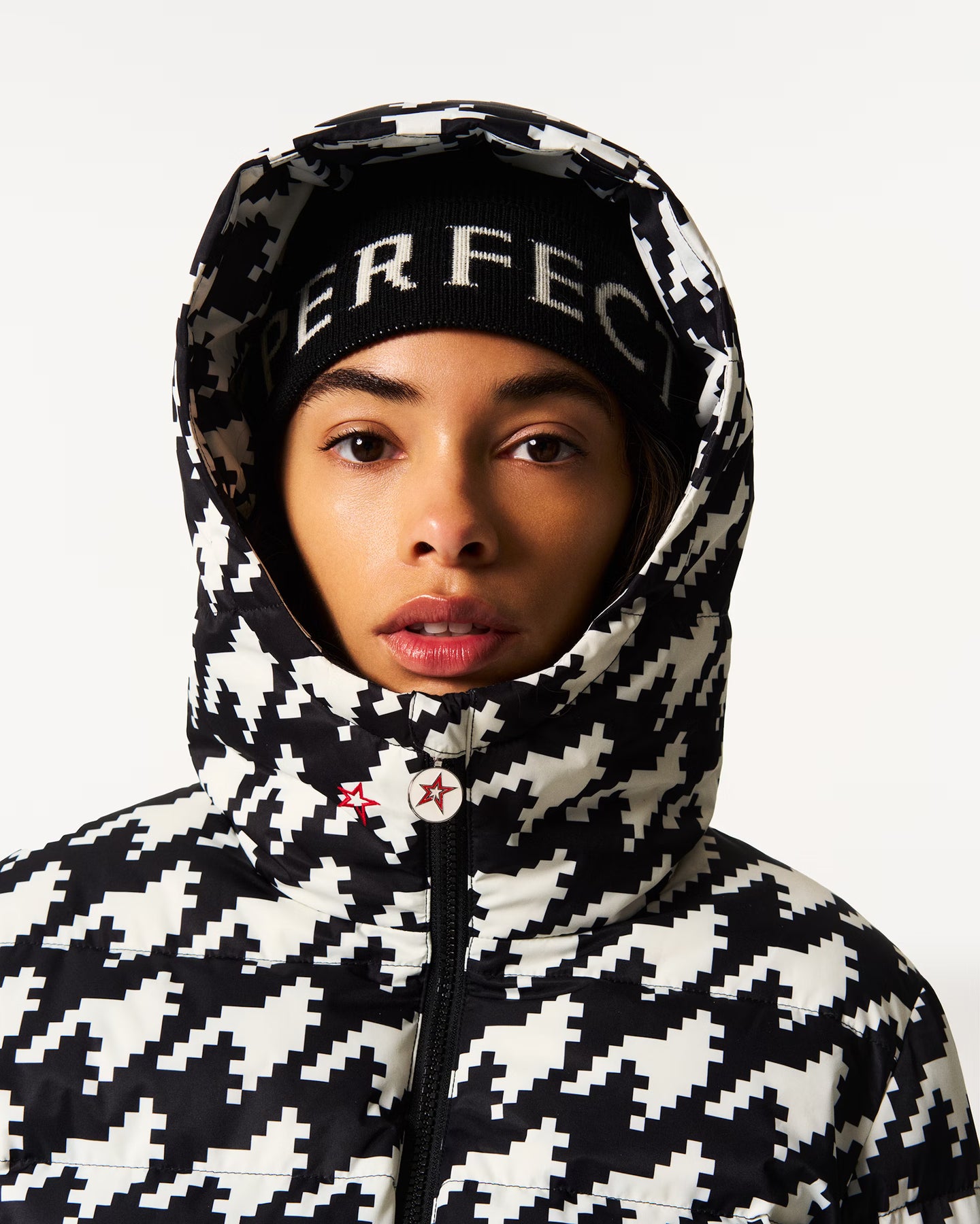 Polar Flare Ski Suit - B&W Houndstooth