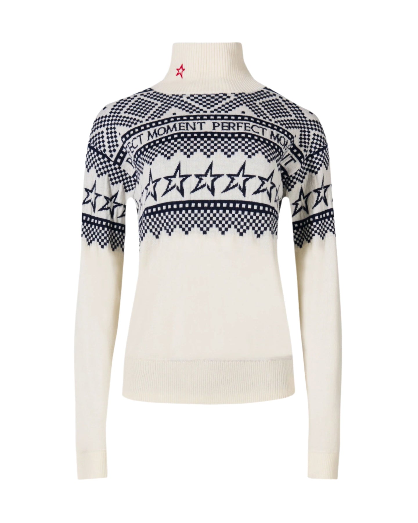 Holiday Roll Neck - White/Blue