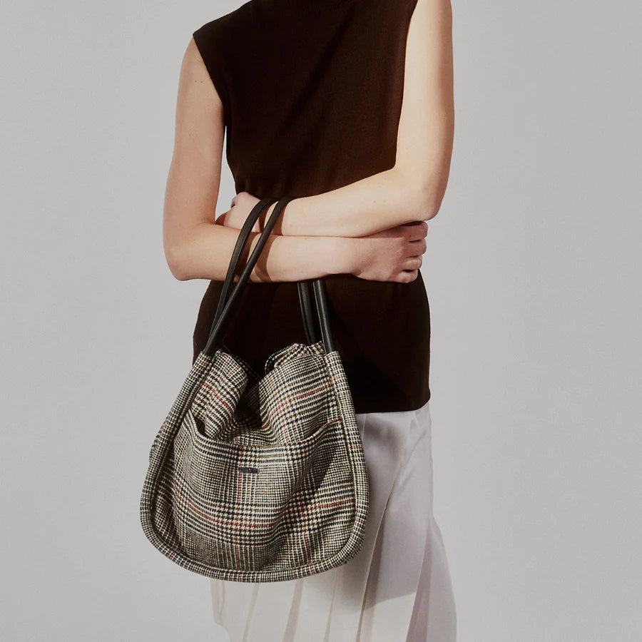Day Gw Woolen Check Sm Shopper - Forest Night