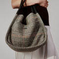 Day Gw Woolen Check Sm Shopper - Forest Night