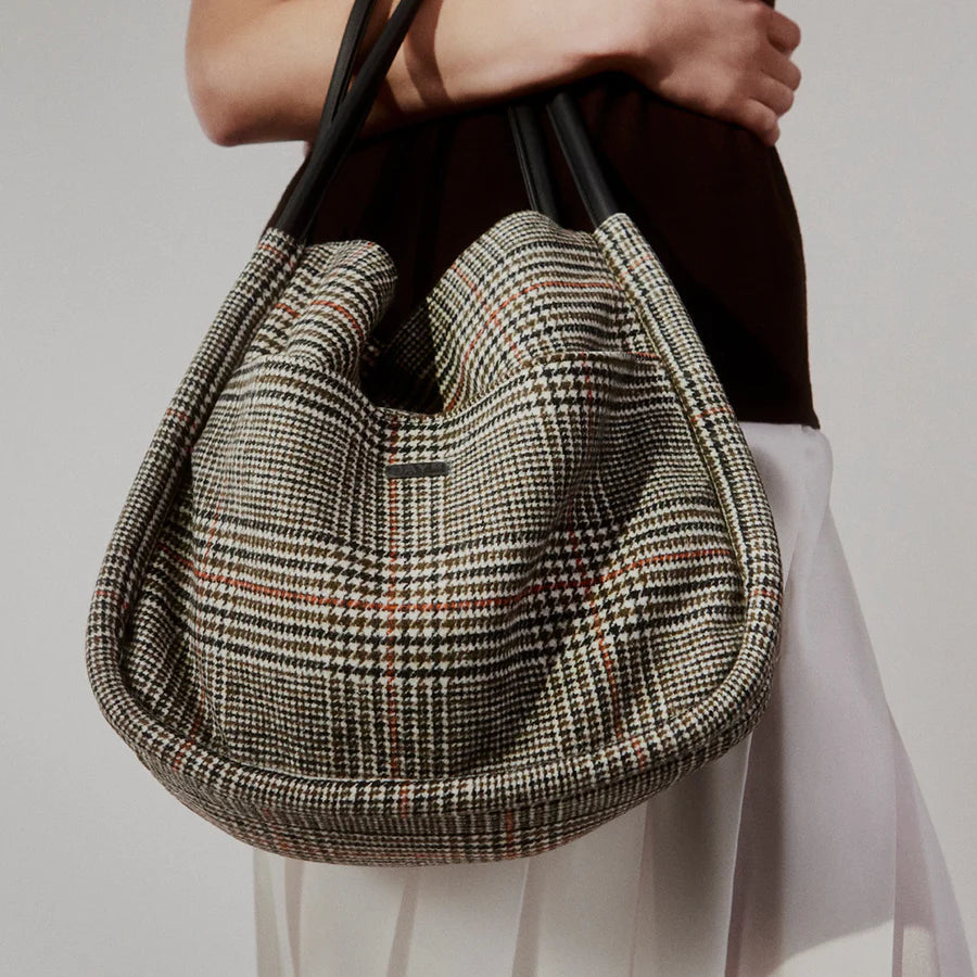 Day Gw Woolen Check Sm Shopper - Forest Night