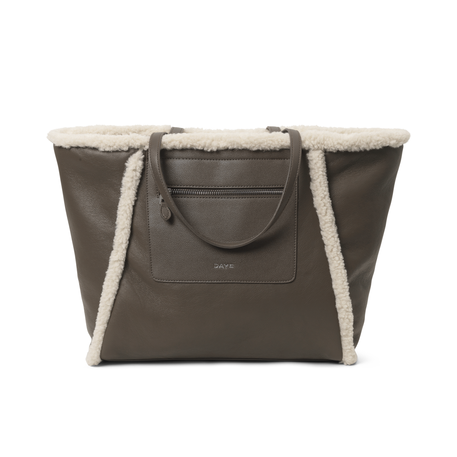 Day Faux Shearling Tote - Major Brown