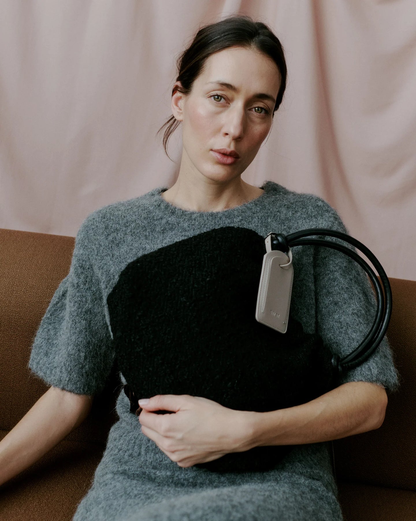 Day Woolen Pop Scrunch Bag S - Black