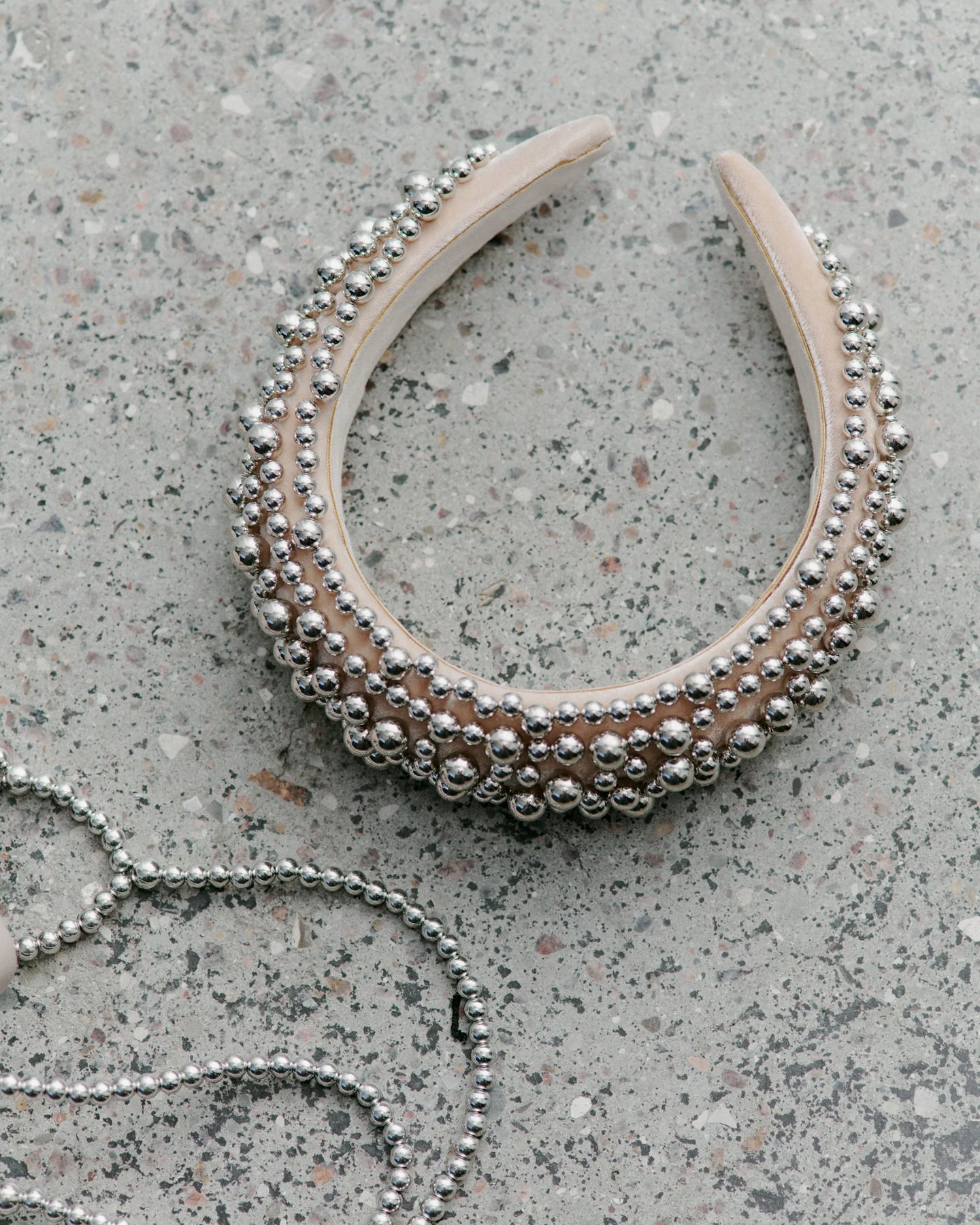 Day Beaded Chrome Diadem - Silver