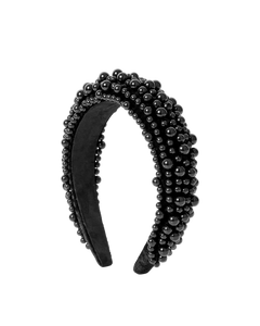 Day Pearly Velvet Hair Band - Black