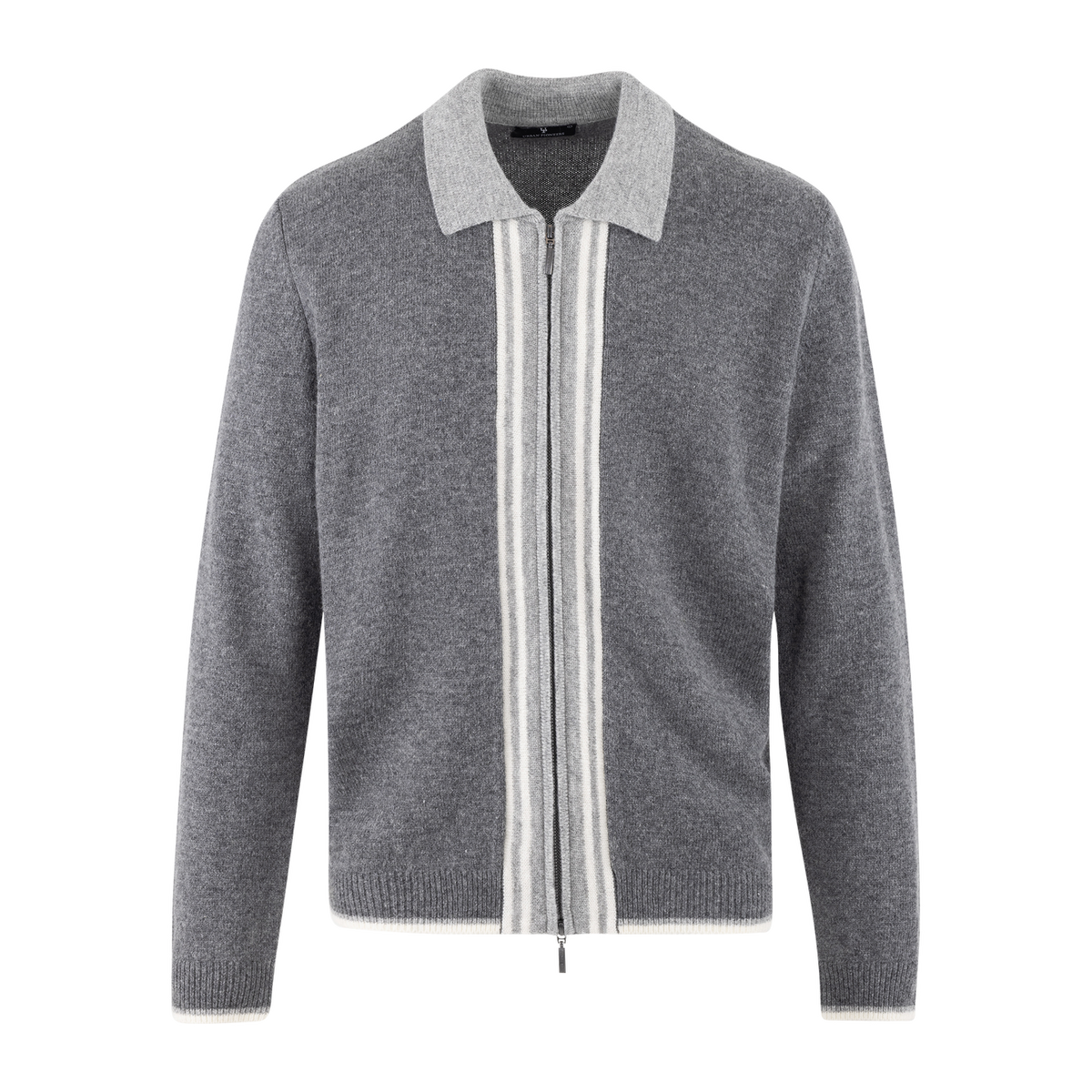 Ford Zip Cardigan - Dark Grey Melange