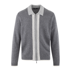 Ford Zip Cardigan - Dark Grey Melange