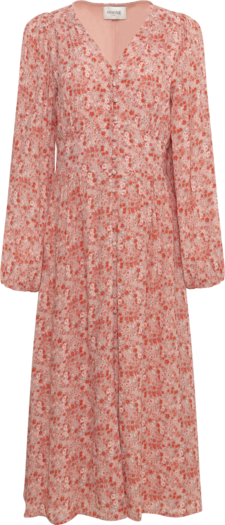 Una Crepe Midi Dress - Light Pink Floral