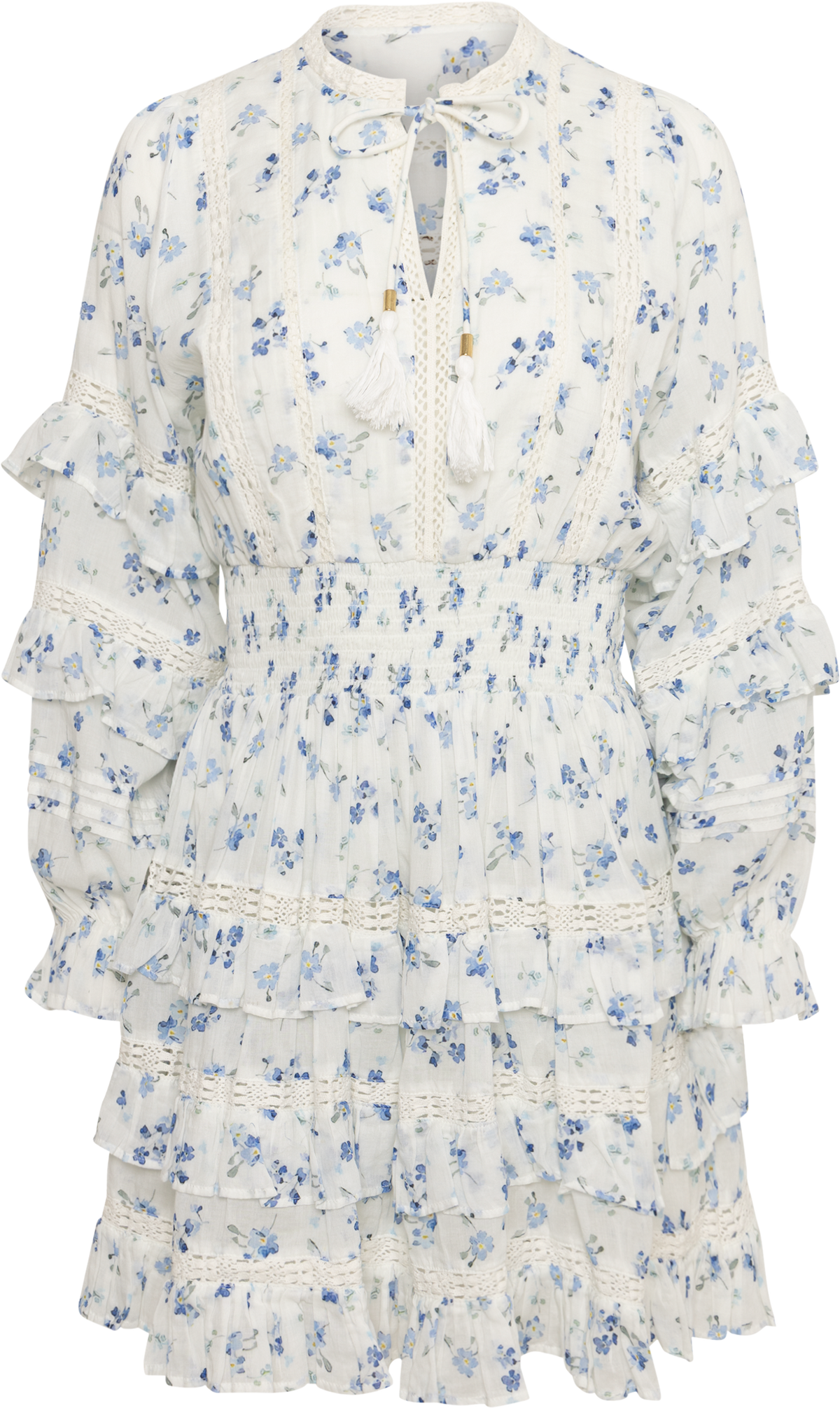 Sol Cotton Flower Dress - Blue Flower