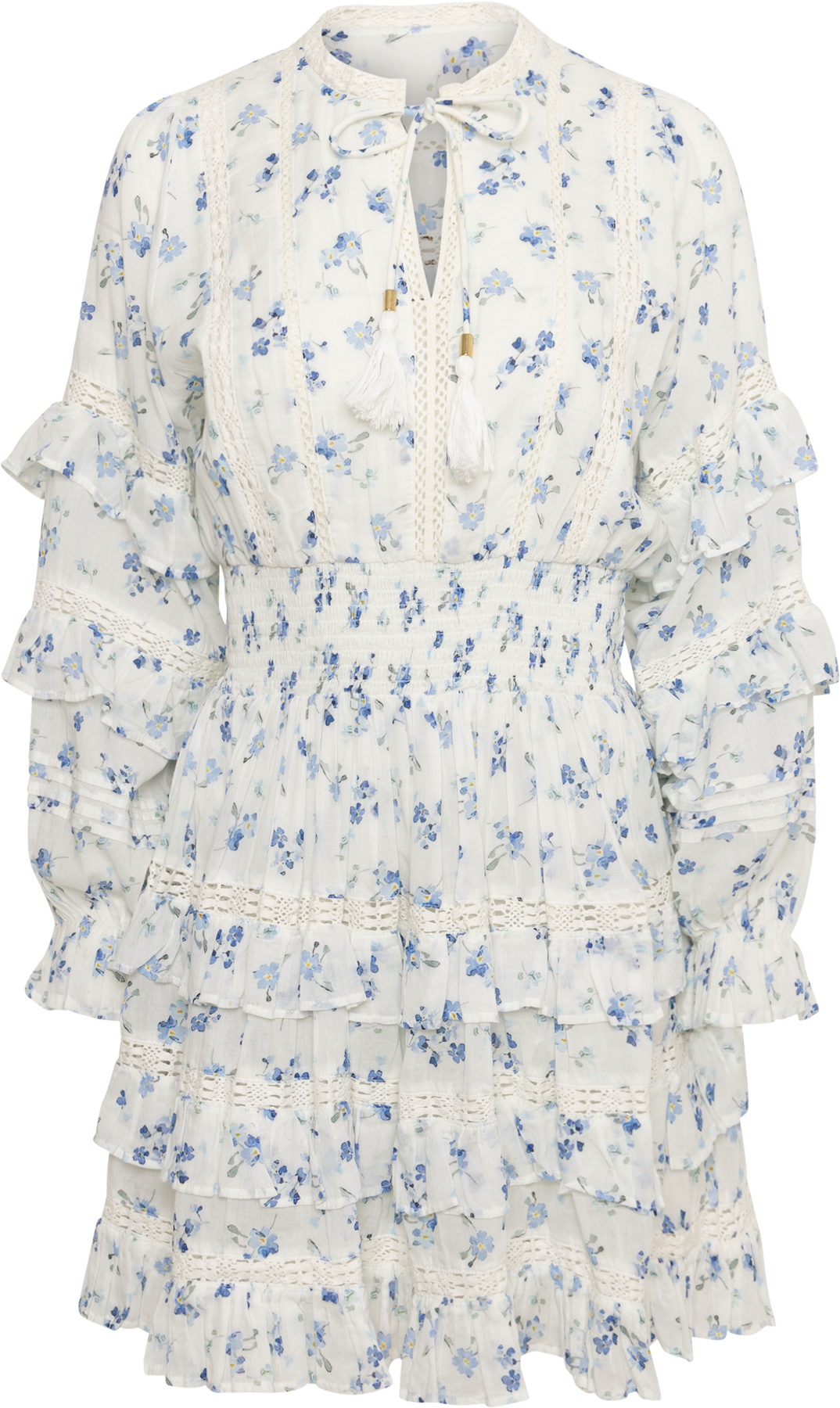 Sol Cotton Flower Dress - Blue Flower